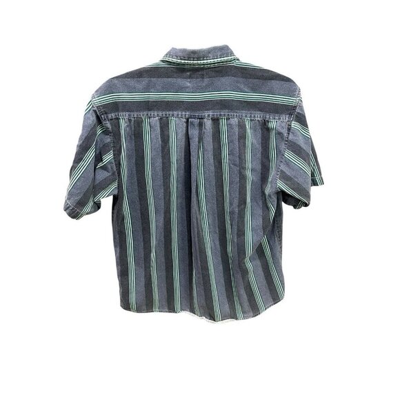 Vintage Faded Glory Short Sleeve Button Up Shirt Men's Large Vertical Stripe Men - Picture 5 of 5